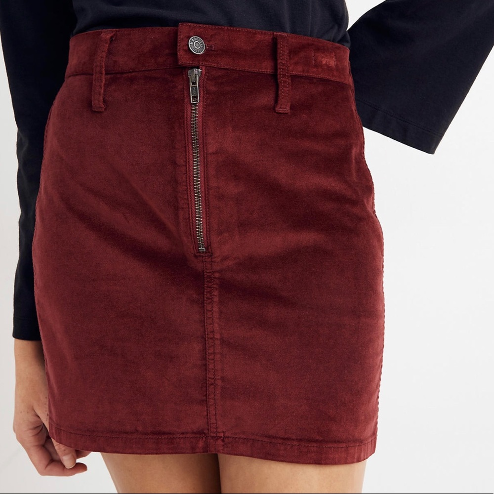 NWT Madewell Stretch Velveteen Mini Skirt
